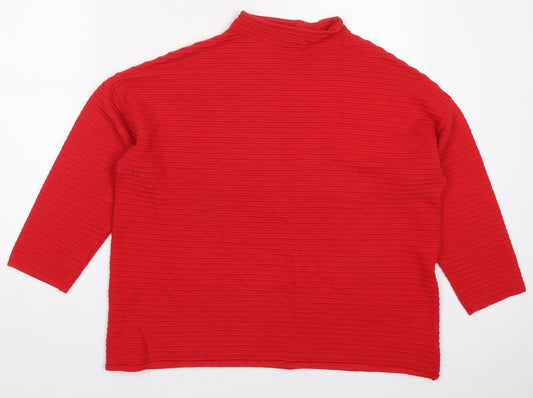 TU Womens Red Round Neck  Viscose Pullover Jumper Size 16