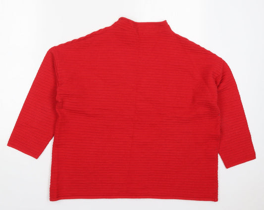 TU Womens Red Round Neck  Viscose Pullover Jumper Size 16