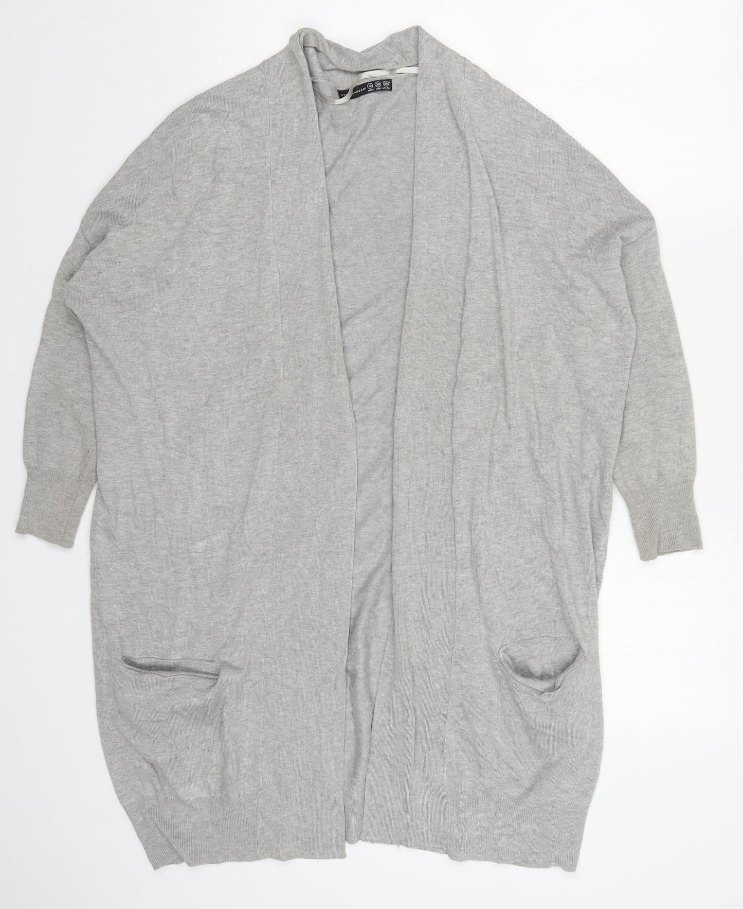 Atmopshere Womens Grey V-Neck  Viscose Cardigan Jumper Size 10