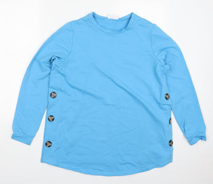 Savior Womens Blue  Cotton Pullover Sweatshirt Size S  Pullover