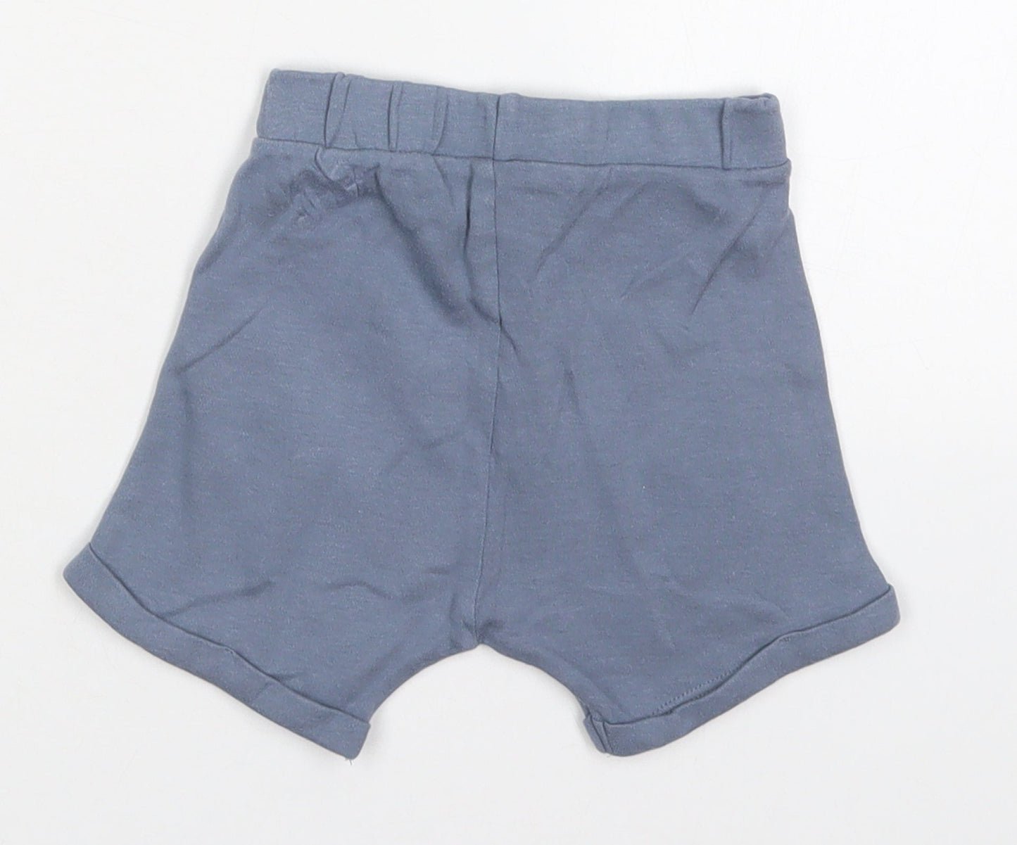 George Boys Blue  Cotton Cropped Trousers Size 6-9 Months  Drawstring - Sweat Shorts