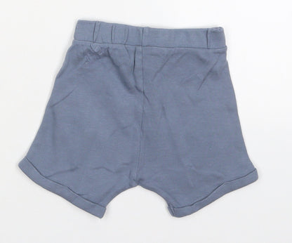 George Boys Blue  Cotton Cropped Trousers Size 6-9 Months  Drawstring - Sweat Shorts