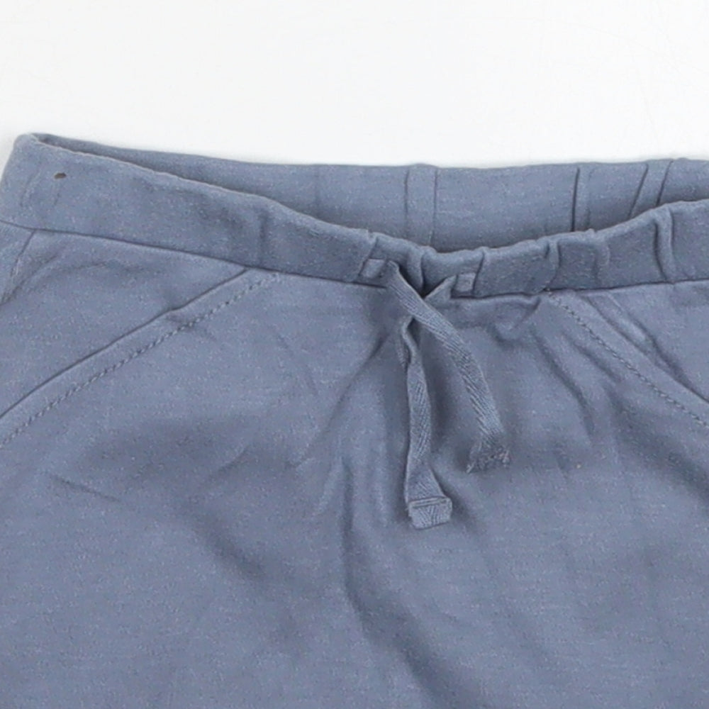 George Boys Blue  Cotton Cropped Trousers Size 6-9 Months  Drawstring - Sweat Shorts