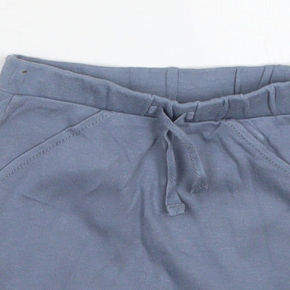George Boys Blue  Cotton Cropped Trousers Size 6-9 Months  Drawstring - Sweat Shorts