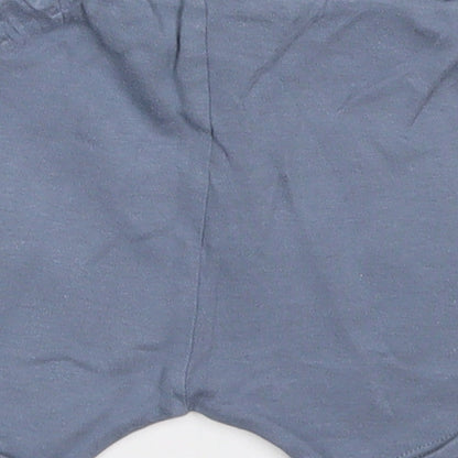 George Boys Blue  Cotton Cropped Trousers Size 6-9 Months  Drawstring - Sweat Shorts