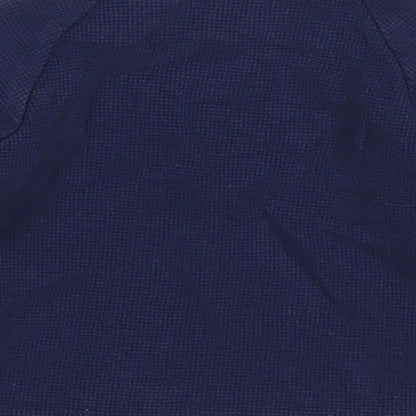 Marks and Spencer Boys Blue  Cotton Basic T-Shirt Size 3-6 Months Crew Neck Button