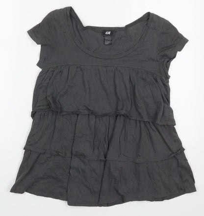Womens UK Size S H&M Grey Basic T-Shirt