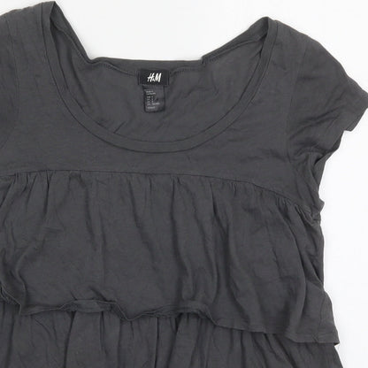 Womens UK Size S H&M Grey Basic T-Shirt