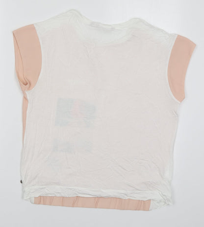 Garcia Jeans Womens Pink  Polyester Basic T-Shirt Size M Round Neck - 07 A Product With Character