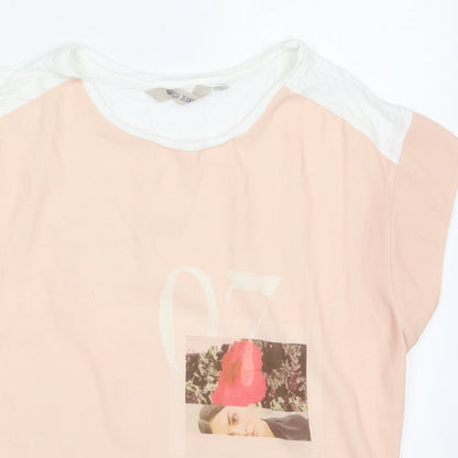 Garcia Jeans Womens Pink  Polyester Basic T-Shirt Size M Round Neck - 07 A Product With Character