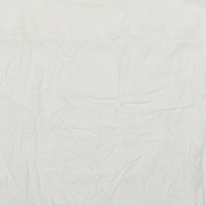 Coster Womens White  Viscose Basic Blouse Size 8 Round Neck - Leaf Pattern