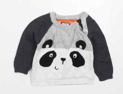 Early Days Baby Grey  Cotton Pullover Jumper Size 3-6 Months  Pullover - Panda