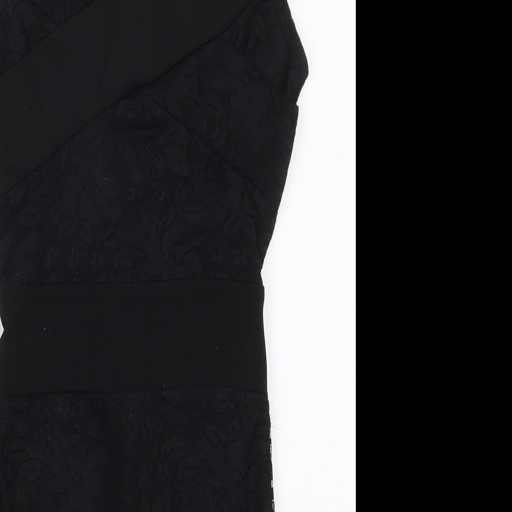 Nikka Womens Black  Polyester Mini  Size 8  Boat Neck Zip