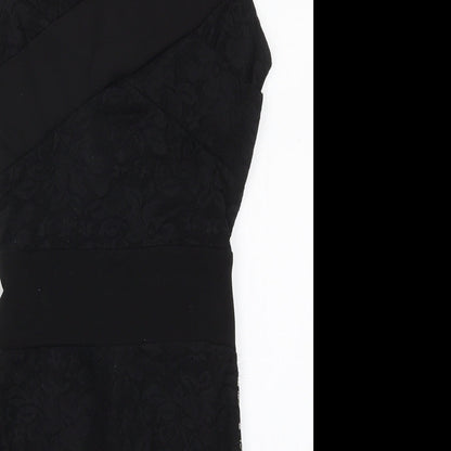 Nikka Womens Black  Polyester Mini  Size 8  Boat Neck Zip