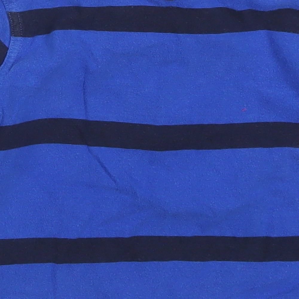 Legowear Boys Blue Striped Cotton Basic Polo Size 12-18 Months Collared Button