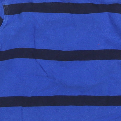 Legowear Boys Blue Striped Cotton Basic Polo Size 12-18 Months Collared Button