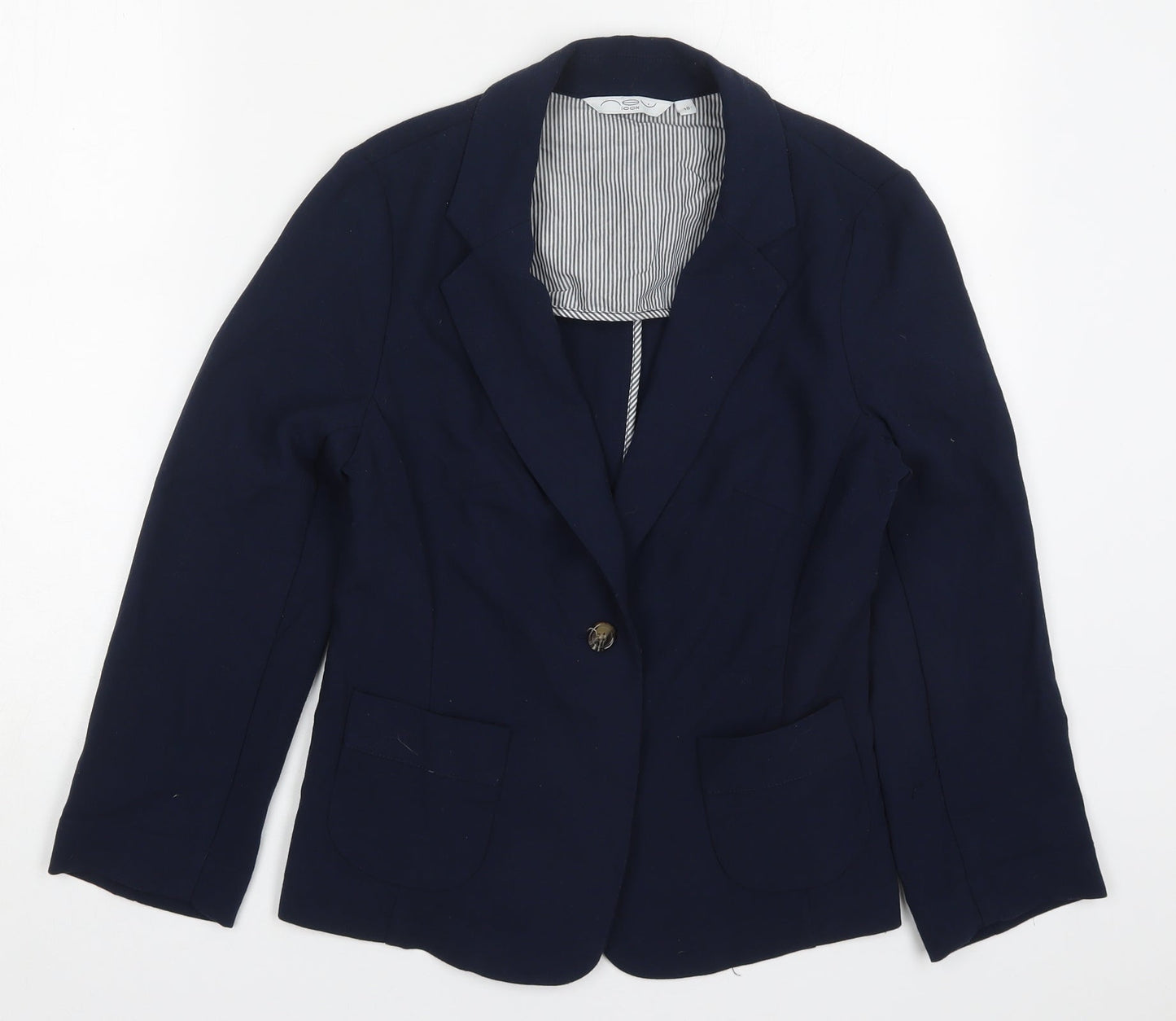 New Look Womens Blue  Polyester Jacket Blazer Size 10