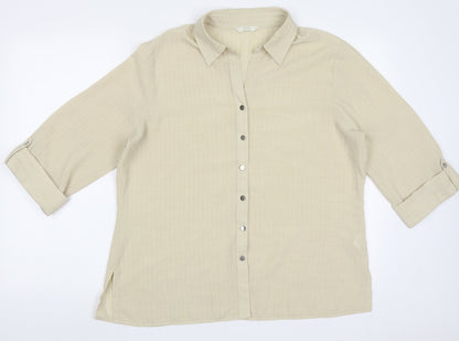 Womens UK Size 14 Marks and Spencer Yellow Basic Button-Up