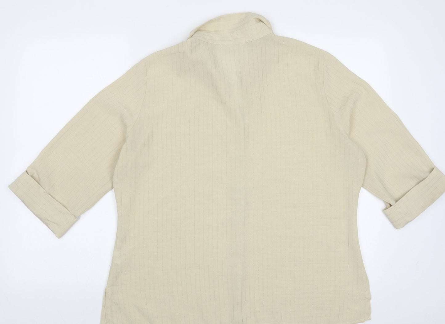 Womens UK Size 14 Marks and Spencer Yellow Basic Button-Up