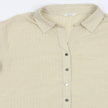 Womens UK Size 14 Marks and Spencer Yellow Basic Button-Up