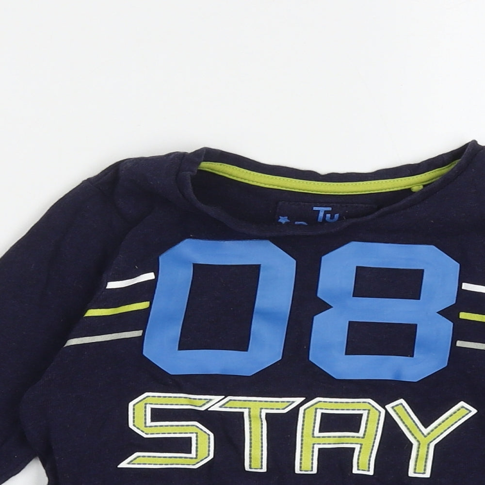 TU Boys Blue  Cotton  Pyjama Top Size 5-6 Years  Pullover - Stay Awesome