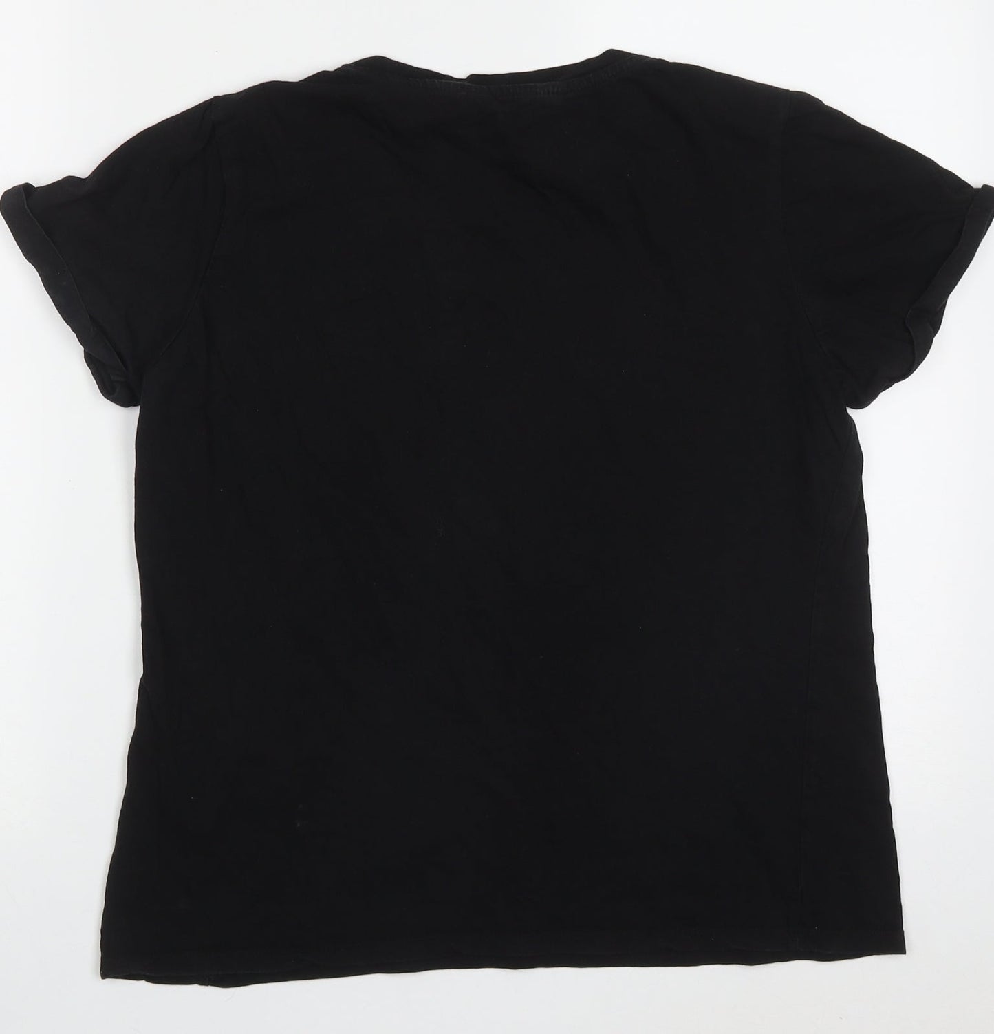 Primark Womens Black  Cotton Basic T-Shirt Size M Crew Neck - bad vibes dont go with my outfit