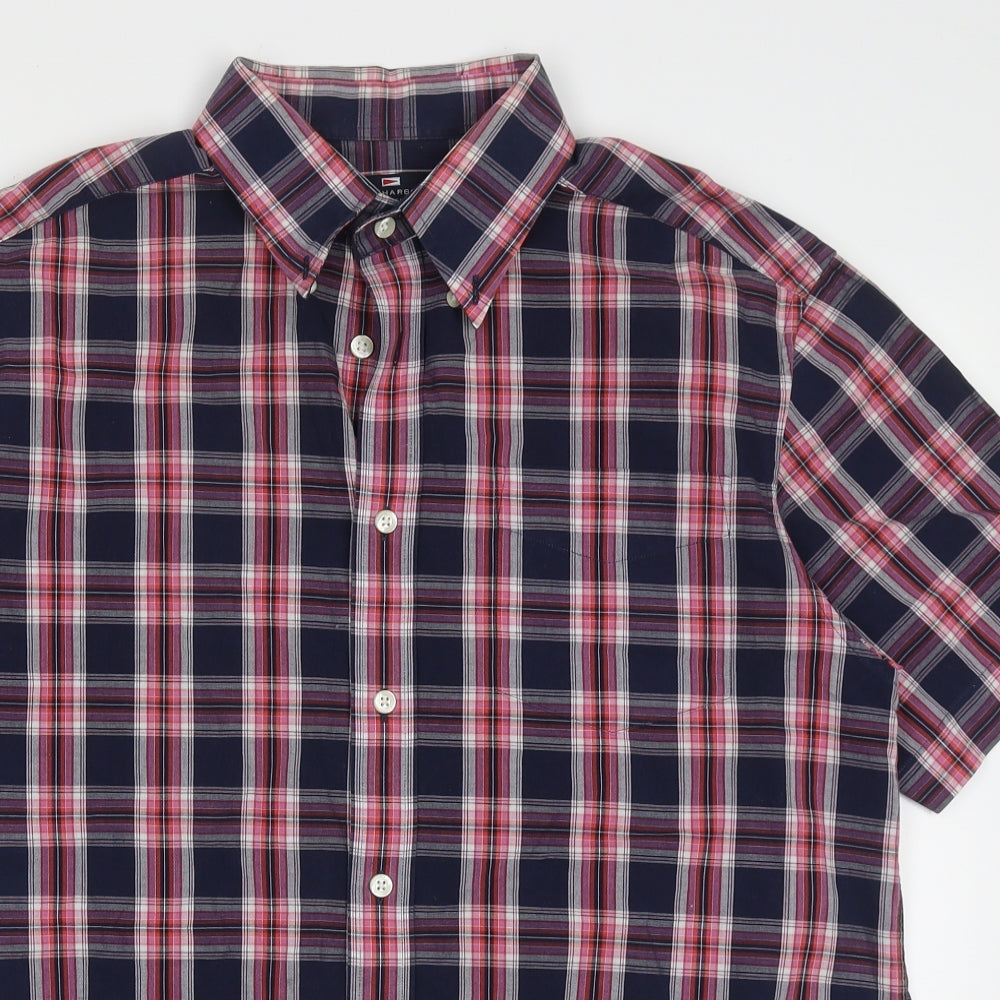 Mens UK Size M Blue Harbour Blue  Button-Up Short Sleeve Casual Shirt