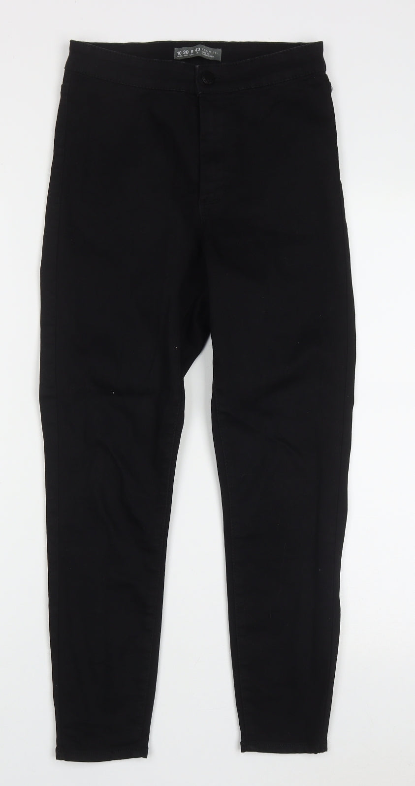 Primark Womens Black  Cotton Skinny Jeans Size 10 L25 in Regular Button