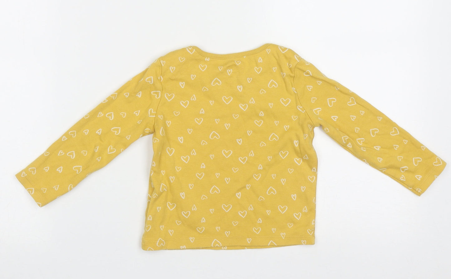 F&F Girls Yellow Geometric Cotton  Casual Size 18-24 Months Crew Neck Pullover - Lovely