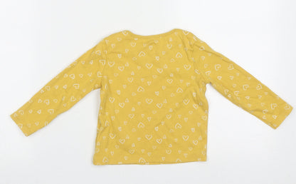 F&F Girls Yellow Geometric Cotton  Casual Size 18-24 Months Crew Neck Pullover - Lovely