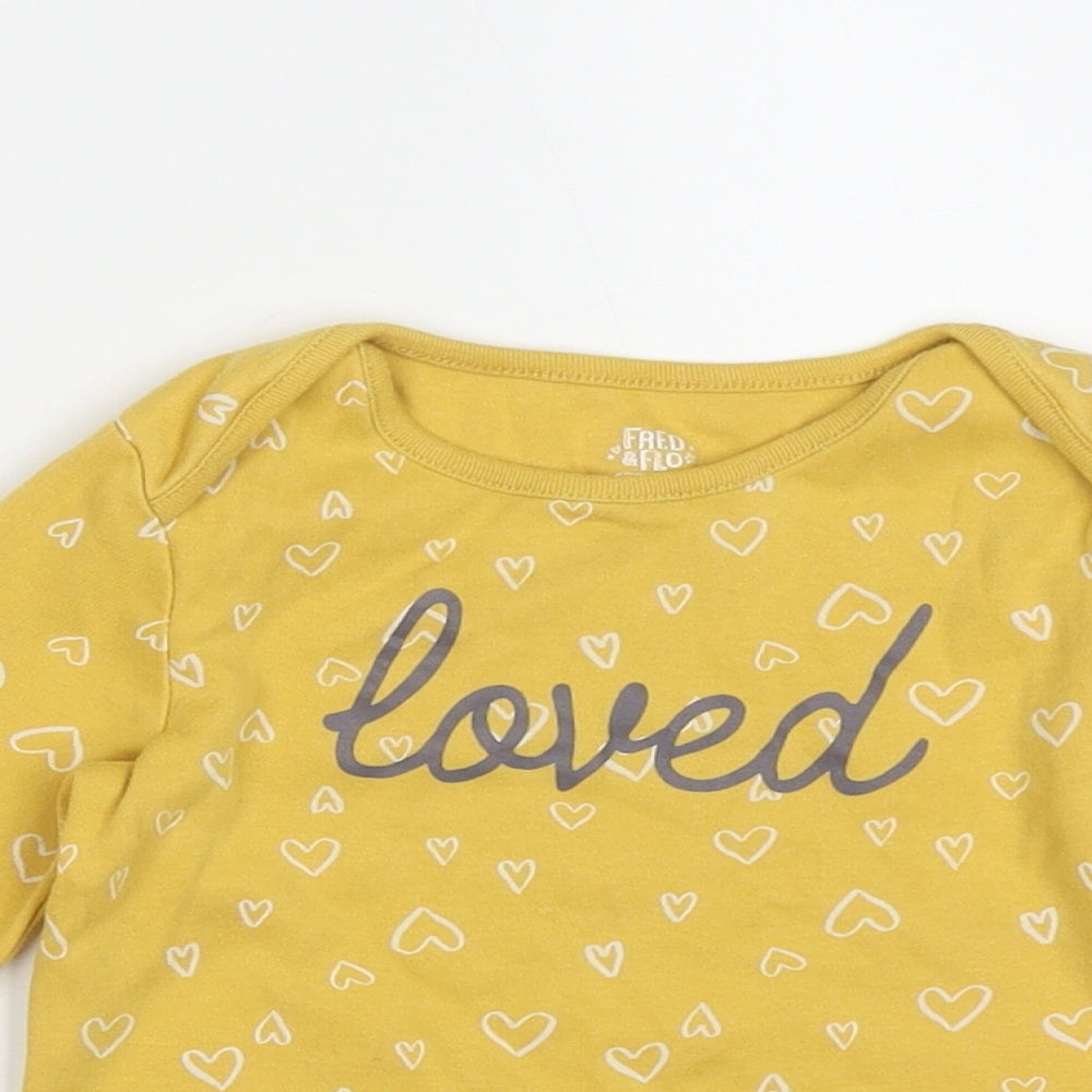 F&F Girls Yellow Geometric Cotton  Casual Size 18-24 Months Crew Neck Pullover - Lovely