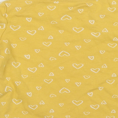 F&F Girls Yellow Geometric Cotton  Casual Size 18-24 Months Crew Neck Pullover - Lovely