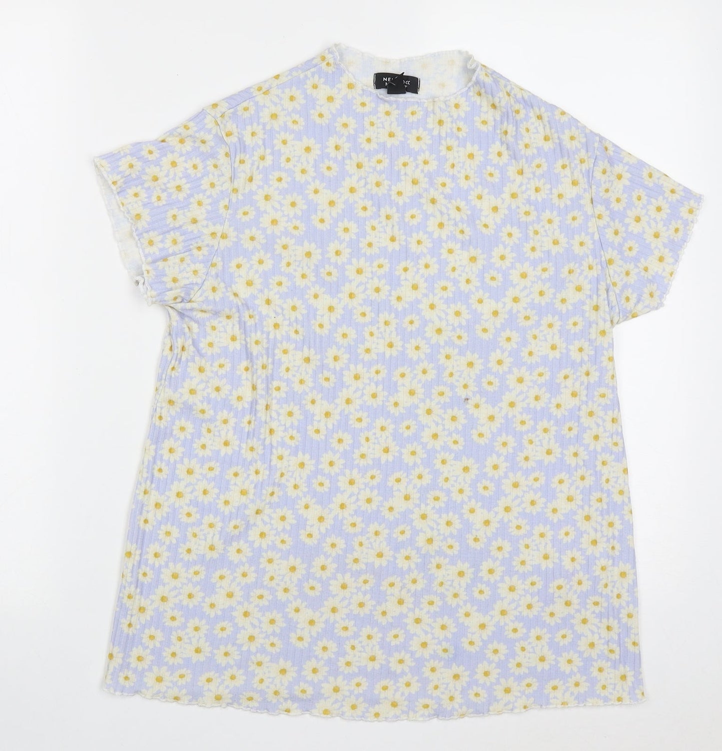 Womens UK Size 14 New Look Blue Basic T-Shirt
