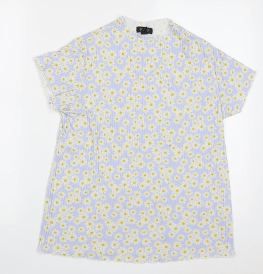 Womens UK Size 14 New Look Blue Basic T-Shirt