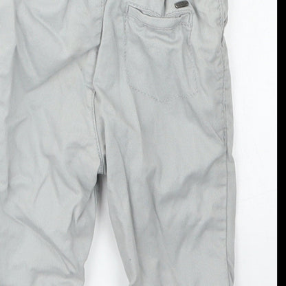 M&S Boys Grey  Cotton Capri Trousers Size 3-6 Months  Button