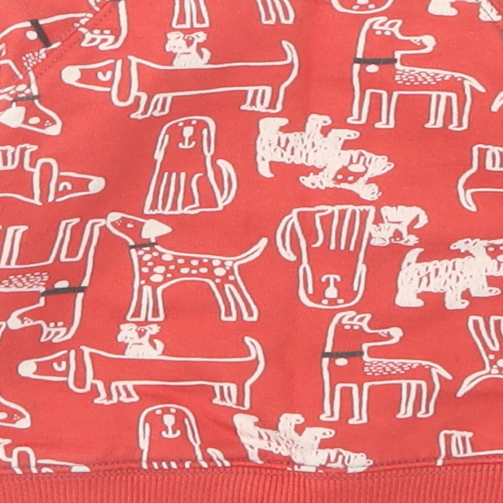 Nutmeg Boys Red Spotted Cotton Pullover Jumper Size 3-6 Months  Snap - Dog Print