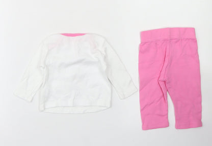 Disney Baby Girls Pink Solid Cotton Capri Pyjama Set Size Newborn   - Minnie Mosue