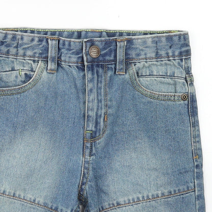 Urban Rascals Boys Blue  Cotton Bermuda Shorts Size 6 Years  Regular Snap
