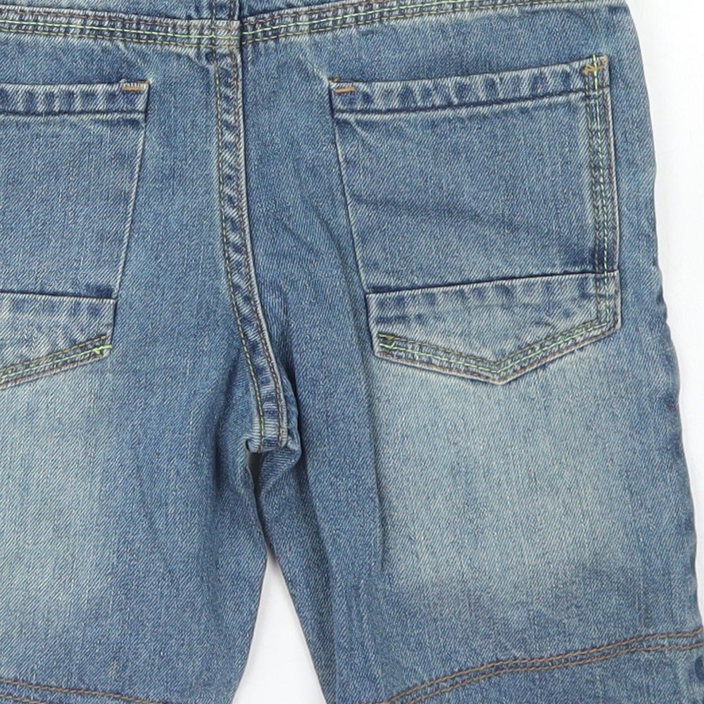 Urban Rascals Boys Blue  Cotton Bermuda Shorts Size 6 Years  Regular Snap