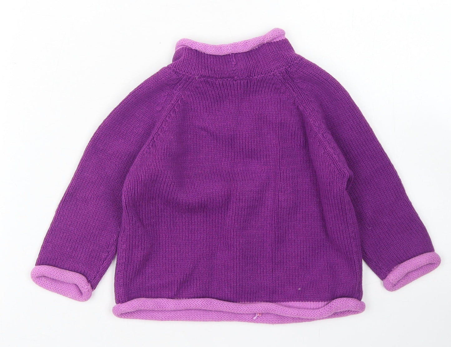 L.L. Bean Girls Purple  Cotton Pullover Jumper Size 6-9 Months   - Bear
