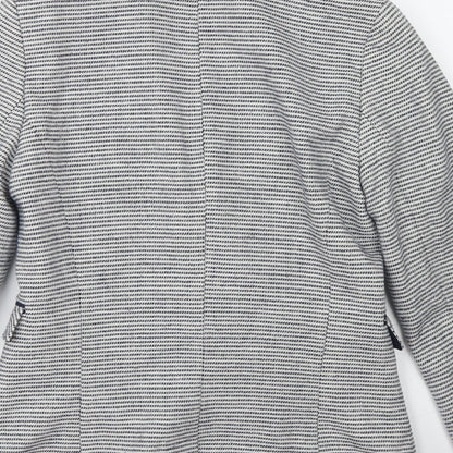 Atmosphere Womens Blue Striped Polyester Jacket Blazer Size 10