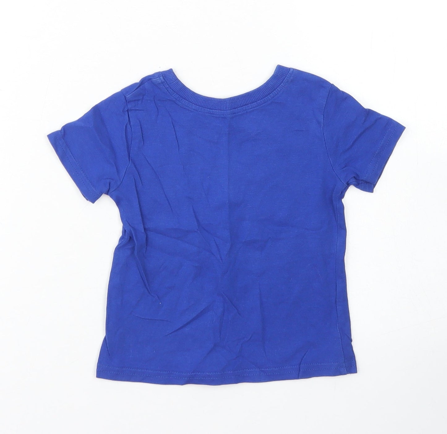 George Boys Black  Cotton Basic T-Shirt Size 9-12 Months Crew Neck  - Lion