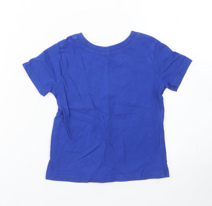 George Boys Black  Cotton Basic T-Shirt Size 9-12 Months Crew Neck  - Lion