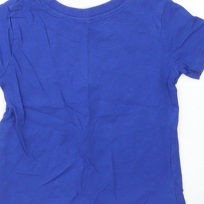 George Boys Black  Cotton Basic T-Shirt Size 9-12 Months Crew Neck  - Lion