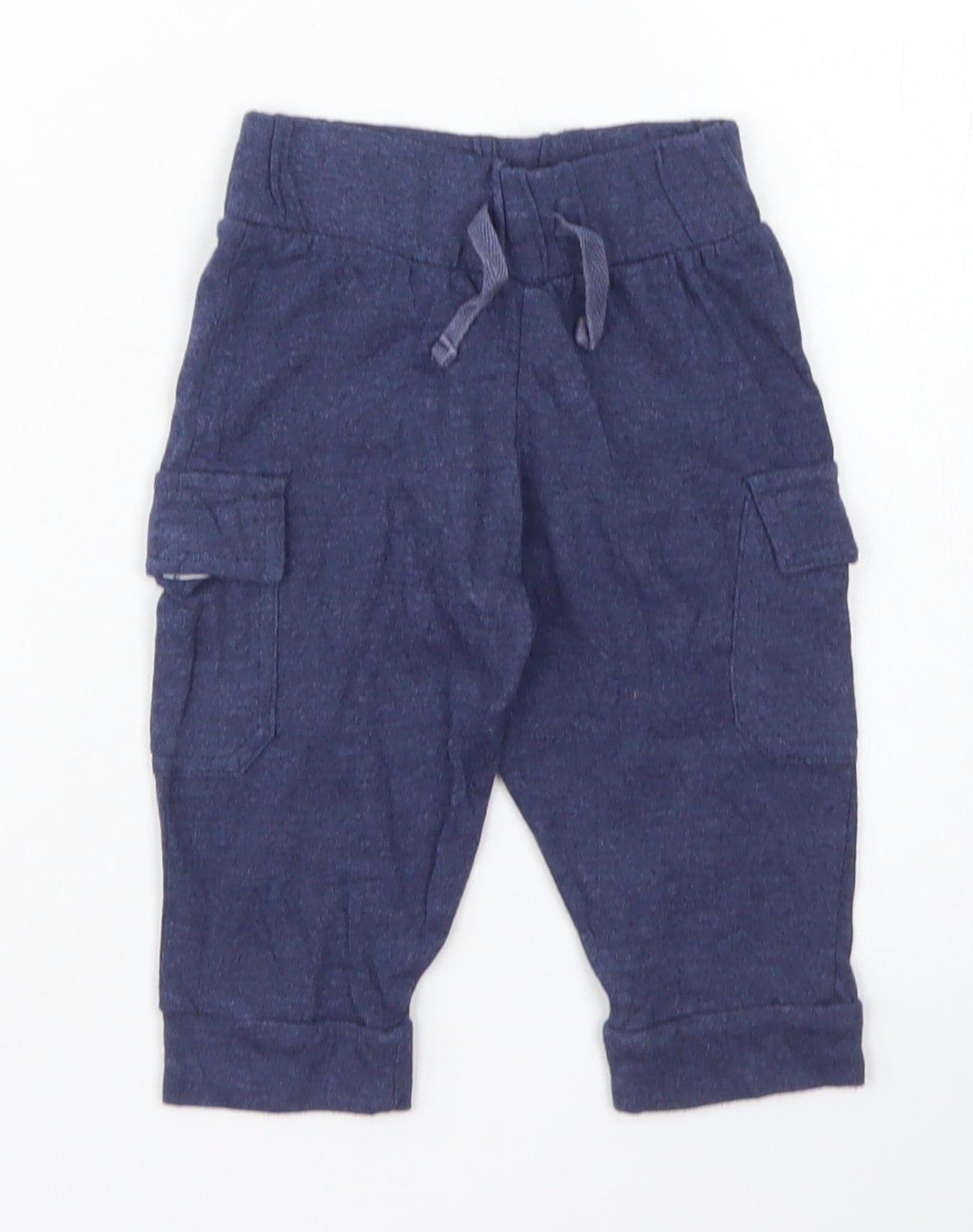 Hullabaloo Boys Blue  Cotton Jogger Trousers Size 6-9 Months