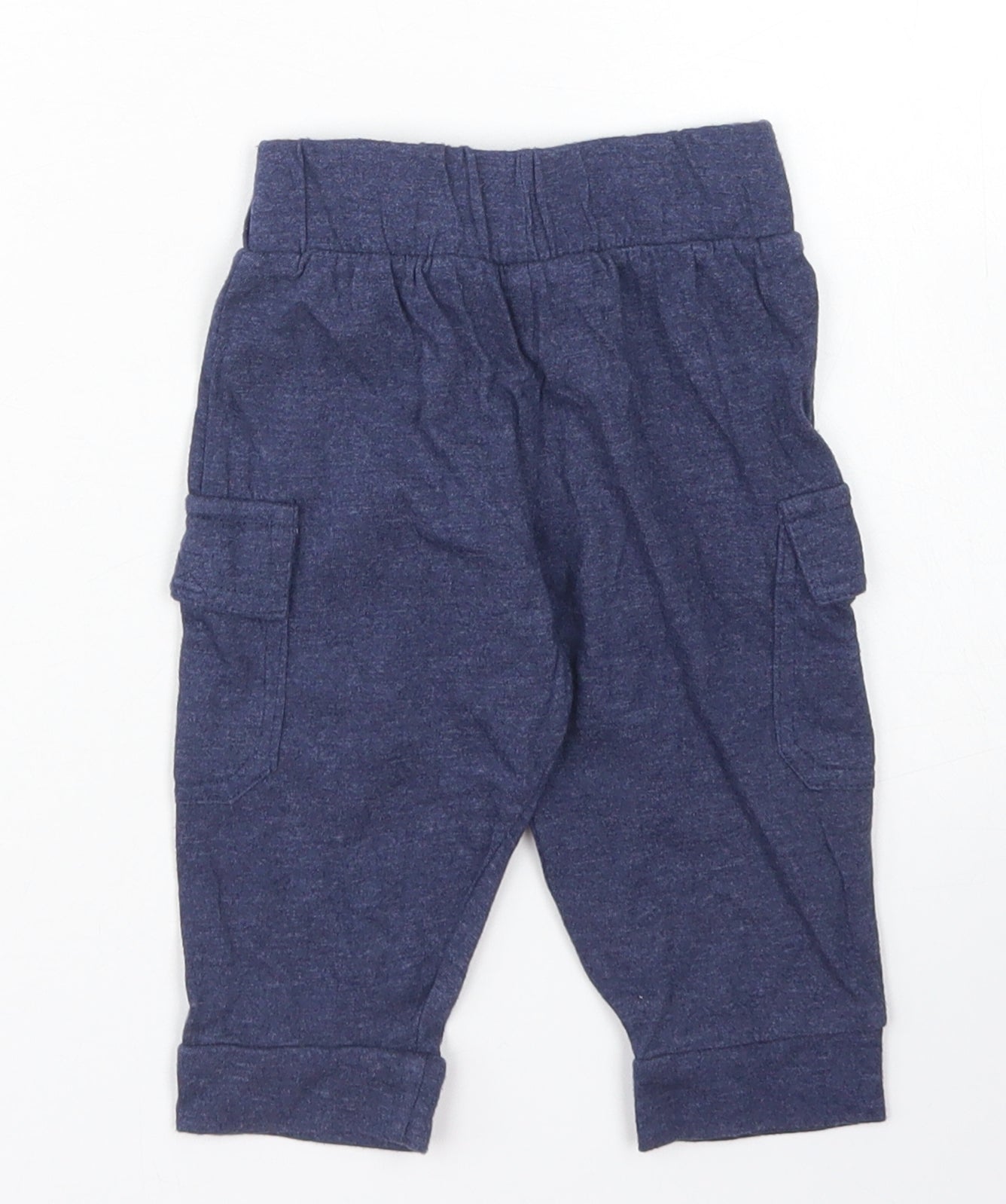 Hullabaloo Boys Blue  Cotton Jogger Trousers Size 6-9 Months