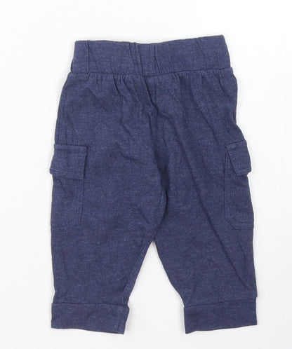 Hullabaloo Boys Blue  Cotton Jogger Trousers Size 6-9 Months