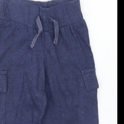 Hullabaloo Boys Blue  Cotton Jogger Trousers Size 6-9 Months