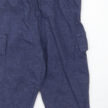 Hullabaloo Boys Blue  Cotton Jogger Trousers Size 6-9 Months