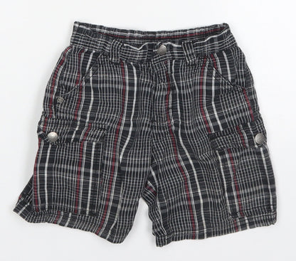 Kenneth Cole Boys Black Check Cotton Bermuda Shorts Size 2 Years  Regular